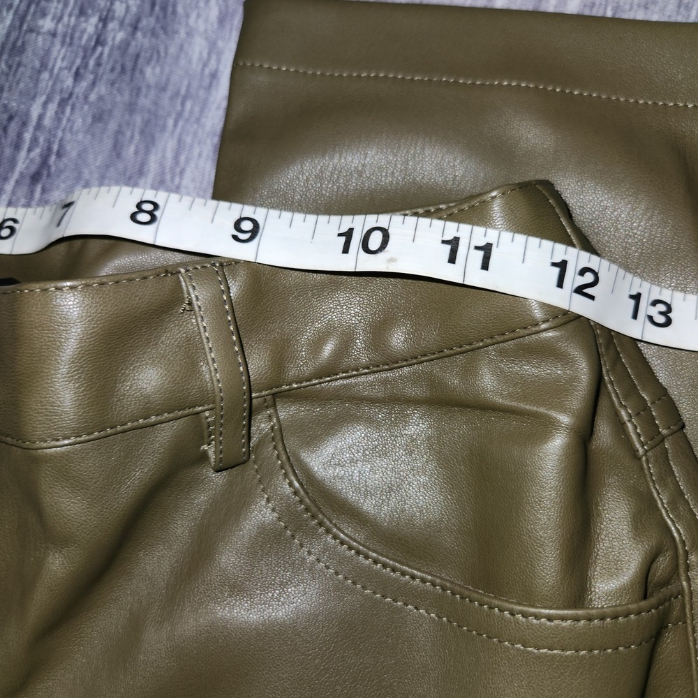 The Drop Faux Leather Pants Olive Green Capers Olive Women's Size 24 - Picture 5 of 10